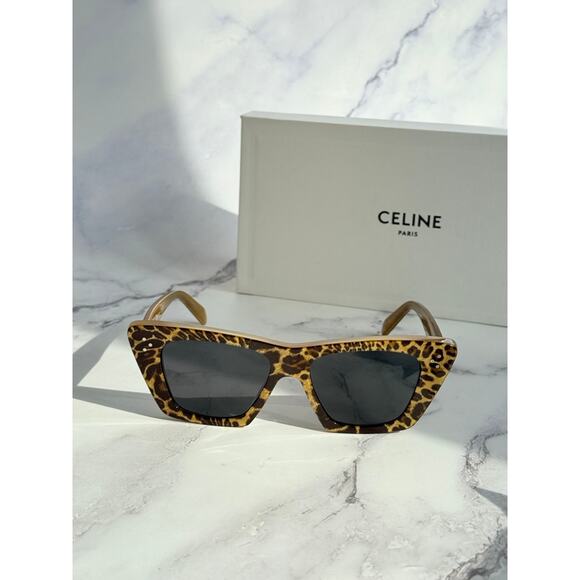 NEW Celine CL40187I Cheetah Cat Eye Sunglasses - Picture 4 of 8